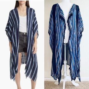 American Eagle Aerie Boho Stripe Beachy Kimono with Fringe